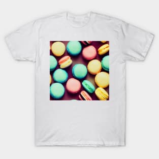 Watercolor dessert french macaron pattern T-Shirt